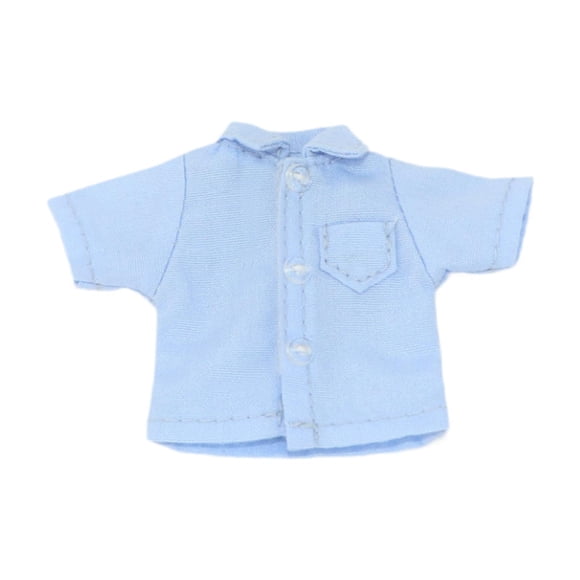 Camisa de manga corta para figura a escala 1/12, ropa para muñecas hecha a mano, ropa en miniatura. Azul