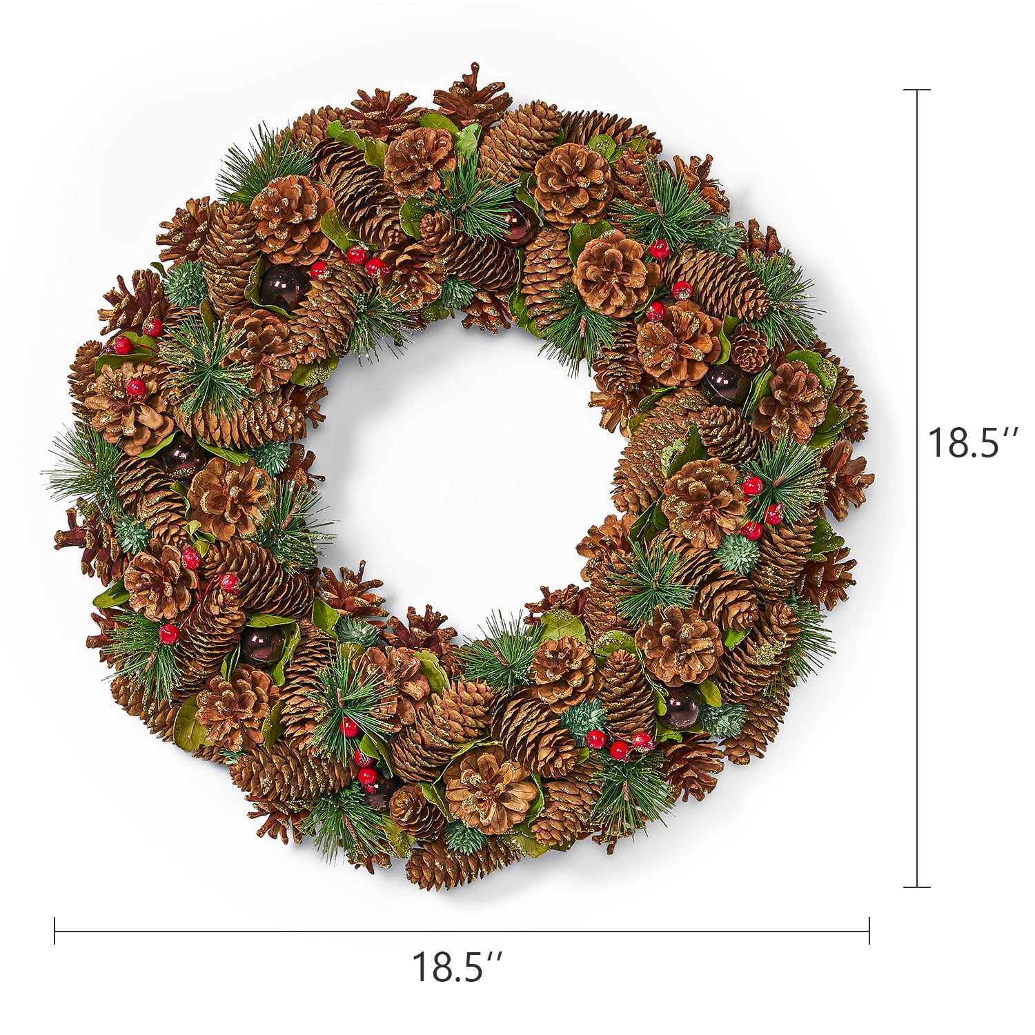 Kepooman Artificial Christmas Wreath, Fir Wreath for Christmas Home Front Door Hanging Wall Window Decor, Red Kepooman Artificial Christmas Wreath, Fir Wreath for Christmas Home Front Door Hanging Wall Window Decor, Red