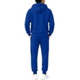 thumbnail image 5 of CYRBOKO Boys Sweatsuits 2pcs Sets Size 10-12, Long Sleeve Casual Athletic Lightweifht Fleece Lined Hoodie and Jogger Sweatpants Blue, 5 of 6