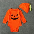 thumbnail image 2 of Vividxx Baby Halloween Boy Girl Cute Pumpkin Romper Jumpsuit Warm Footed Halloween Onesie Solid Color Newborn O-Neck Lovely Dailywear, 2 of 7