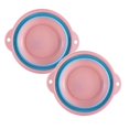 thumbnail image 1 of Oleegame 2PC Produce Storage Multifunctional Portable Telescopic Folding Silicone Plastic Basin Washbasin Pink, 1 of 2