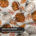 thumbnail image 6 of Fall Tablecloth Round 60 Inch Burnt Orange White Pumpkins Leave Table Cloth,Stain Resistance Polyester Thanksgiving Day Harvest Table Covers for Kitchen Dining,Small Tablecloth for Party Picnic, 6 of 6