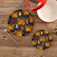 thumbnail image 2 of SKYSONIC Fall Maple Leaf Yellow Pot Holders Trivets, 2 Pcs Heat Resistant Trivets,Autumn Mushroom Cotton Thread Weave Mats for Hot Pads Pans Pot Bowl Teapot for Kitchen Decor, 2 of 7