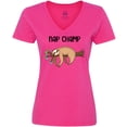 thumbnail image 3 of Inktastic Nap Champ Cute Sleeping Sloth Women's V-Neck T-Shirt, 3 of 5