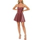 thumbnail image 1 of Vestido A-line de tirantes de espagueti con escote en forma de corazón para mujer, XL, rojo, 1 of 6