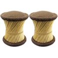 thumbnail image 1 of Natural Geo Moray Accent Stool (Set of 2) - Jute Dark Brown, 1 of 8