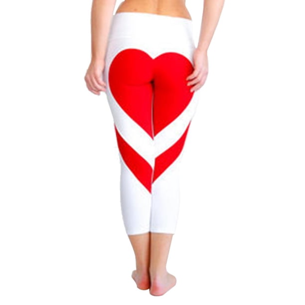 Leggings de yoga de corazón para mujer de talla grande, pantalones de retales, mallas delgadas, mallas deportivas para correr, pantalones de jogging de gimnasio, cintura alta Kearding FS6738-07