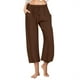 thumbnail image 1 of Pantalones de Cintura Elástica de Pierna Ancha para las Mujeres, Cordón de Lino Casual, Pantalones Recortados para las Mujeres, 1 of 7