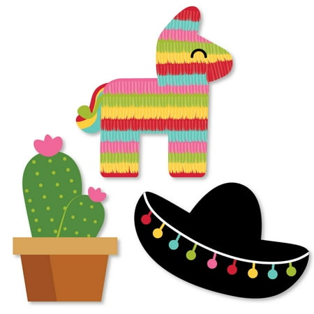 - Let's Fiesta - DIY Shaped Mexican Fiesta Party Cut-Outs - 24 Count