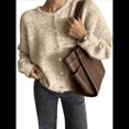 thumbnail image 2 of Suéteres Tipo Cárdigan con Botones para Mujer, de Larga, Cuello Redondo, de Punto Suave y Holgado, para Otoño. Caqui L, 2 of 7