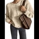 thumbnail image 2 of Suéteres Tipo Cárdigan con Botones para Mujer, de Larga, Cuello Redondo, de Punto Suave y Holgado, para Otoño. Caqui L, 2 of 7