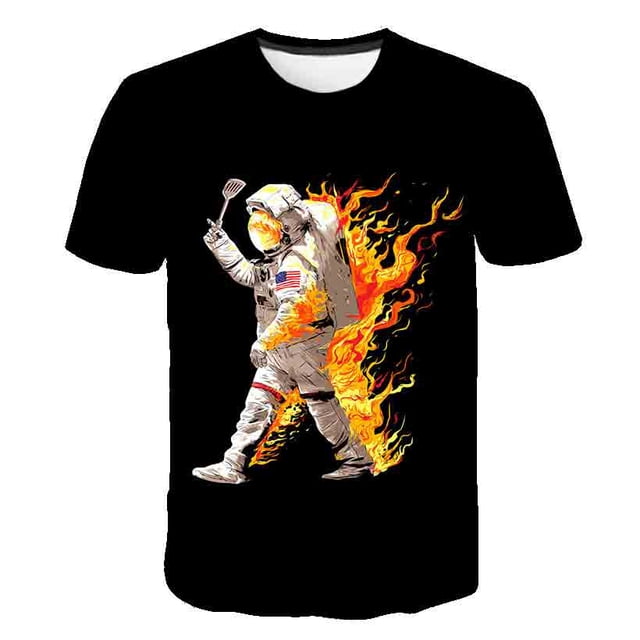 Ropa de astronauta para niños, camisetas, disfraz con estampado 3D para niñas y niños, camisetas de manga corta para bebés, camisetas de astronautas, ropa 10T Gao Jinjia LED