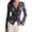 Blue, variant on Button Down Shirts for Women Fall V Neck Long Sleeve Ruched Mesh Fitted Floral Print Boho Tops Black XL