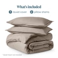thumbnail image 3 of Bare Home Luxury Duvet Cover and Sham Set - Premium 1800 Collection - Ultra-Soft - California King, Khaki, 3-Pieces, 3 of 10