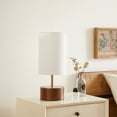 thumbnail image 2 of Better Homes & Gardens 16.25" Walnut and Brushed Brass Finish Woodgrain Touch Table Lamp, 2 of 7