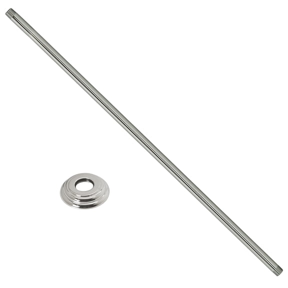Westbrass D3636A-26 1/2" IPS x 36" Round Ceiling Mount Shower Arm with Flange, Polished Chrome