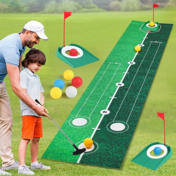 Golf Set for Kids 5-7 Years Old, Golf Set with Putting Mat, Indoor and Outdoor Sports Golf Toys for Boys Girls Aged 5 6 7 8