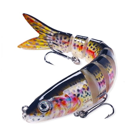Youthyao 18g Multi Jointed Swimbaits 13.4cm Fishing Lure 8 Segment Artificial Hard Baits Swimming Lures with Hook for Trout