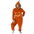 thumbnail image 2 of Pumpkin Roleplay,Pumpkin Costume,Cozy Fleece Pumpkin Cosplay Costume, Festive Hooded Jack-O-Lantern One-Piece Pajamas for Holiday, Deluxe Plush Family Loungewear Outfit Sleepwear Set-L, 2 of 8