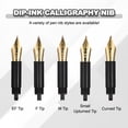 thumbnail image 3 of Uxcell 0.5 mm Line Width Fountain Pen Nib Replacement, 304 Stainless Steel Special Spare Ink Dip Calligraphy Pen Nib with Thread for Drawing Writing Signing, Gold(F Tip), 3 of 7
