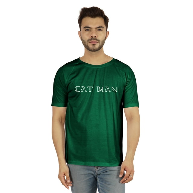 Inkmeso T-shirt Raglan à Manches Courtes pour Homme avec Citation Graphique « Cat Man ». T-Shirt pour Amateur de Chats