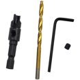 thumbnail image 4 of Juego de brocas avellanadoras de 5 piezas de acero de alta velocidad con 1 llave hexagonal gratis para carpintería y carpintería, Gold-Juego de 5 piezas esquí esquí Gafas de esquí, 4 of 5