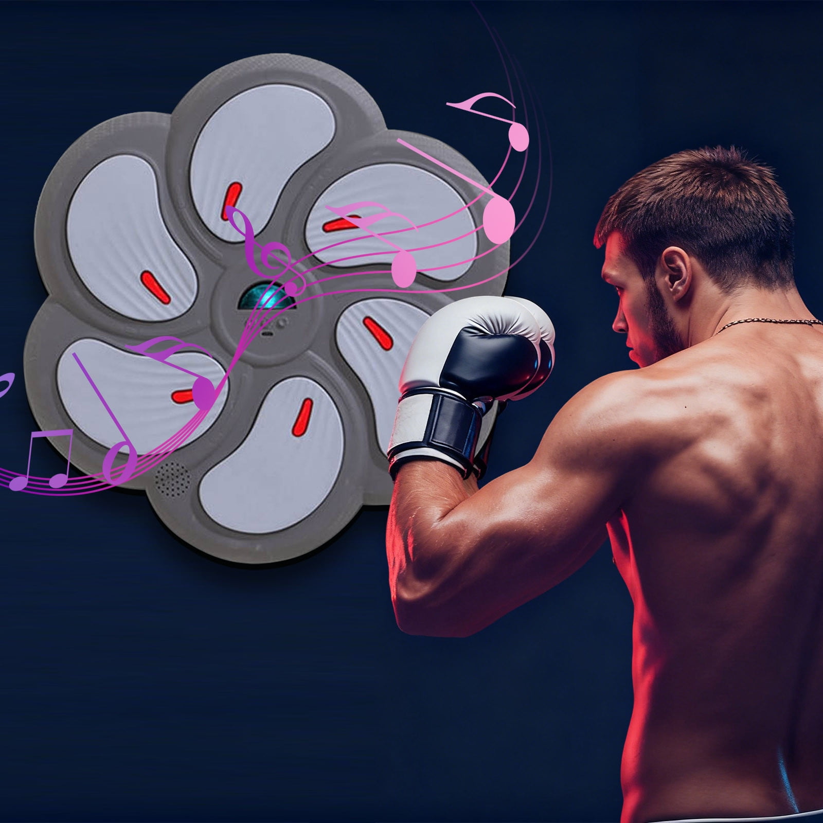 DAMAI 2025 Music Boxing Machine, Wall Mounted Smart Bluetooth Boxing Target with Boxing Gloves, Wall Boxing Punching Pad, Home Workout Traine, Fun Electronic Boxing Gifts