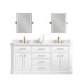 thumbnail image 2 of Water Creation Palace 72" Hardwood Double Bathroom Vanity in White & Gold, 2 of 10