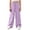 Purple, variant on Krdevn Girls Crinkle Gauze Wide Leg Pants Elastic Waist Casual Summer Kids Solid Trousers,11-12 Years