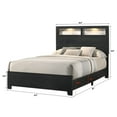 thumbnail image 6 of Modern Black & White Marble 3pc Queen Panel LED Headboard Bed Chest Nightstand Wooden Bedroom Set, 6 of 7