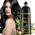 thumbnail image 5 of 500ML Permanent Black Hair Color Dye Shampoo - Organic Natural Plant Essence for Women & Men, Covers Gray/White Hair, Instant 3-in-1 Hair Colouring Herbal Shampoo, 17 Fl Oz (BLACK), 5 of 6