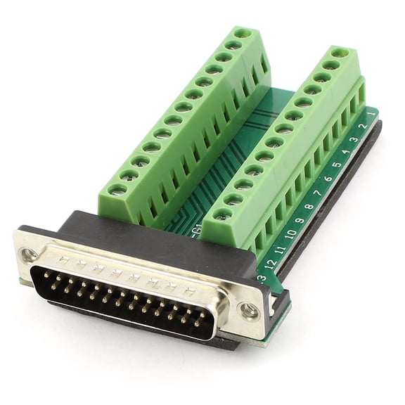 Unique Bargains DB25 25Pin D-SUB Male Adapter Board RS232 Serial to Terminal Signal Module