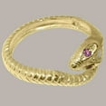 thumbnail image 3 of LBG British Made 14k Yellow Gold Natural Opal & Ruby Womens Band Ring - 33 size options - Size 10, 3 of 6