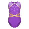 thumbnail image 2 of iixpin Girls One Piece Gymnastics Leotards Sparkle Ballet Outfit Tumbling Sleeveless Dance Unitard 6-16 Years Purple 14, 2 of 6