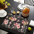 thumbnail image 4 of Pioneer Flower Floral Print Pattern Summer Placemats Table Placemats Set Of 4-Linen Kitchen Washable Placemats Table Mats 12x18 Inch Non-Slip Heat Resistant, 4 of 5