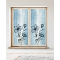 thumbnail image 2 of Window Privacy Film Blue Flower Stained Glass Window Film Decorative Sun Block Window Cover Retro Gradient Texture Painting Plant Leaf Window Clings Static Adhesive Sticker for Bathroom 23.6"x59", 2 of 7