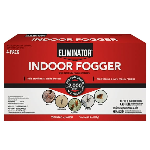Eliminator Indoor Fogger, Kills Roaches Ants And Other Listed Insects, 4 Count