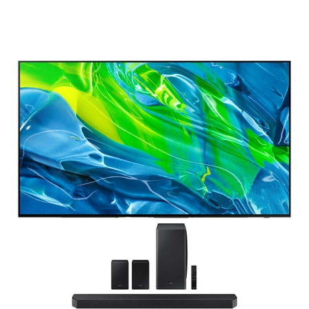 Samsung QN65S95BAFXZA 65" Quantum OLED HDR UHD 4K Smart TV with a Samsung HW-Q990B Adaptive Soundbar with Surround Sound (2022)