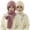 White+Pink, variant on Xfvqtps Womens 2 PCS Beanie Scarf Integrated Knitted Crochet Solid Color Cuffed Thickened Windproof Coldproof Warm Outdoor Cycling Winter Hat Scarf Set White*2