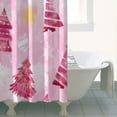 thumbnail image 4 of Pink Christmas Tree Shower Curtain 36"x72" ,Bathroom Decorative Shower Curtains Set with 12 Hooks,Modern Waterproof Washable Shower Curtain, 4 of 6