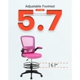 thumbnail image 5 of Dkelincs Mesh Drafting Chair Tall Office Chair Ergonomic Computer Desk Chair Adjustable Task Chair with Foot Ring, Pink, 5 of 6