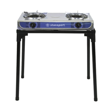 UPC: 0011319284661 | Stansport Stainless Steel 2 Burner Stove with Stand