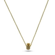Tazza-Gold Pineapple Crystal Short Pendant Necklace This pendant necklace is crafted with a beautiful crystal-studded pineapple design Jewelry Gift for Women