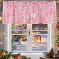 thumbnail image 5 of Winter Snow Valances for Windows, 54 x 18in, Christmas Snowflakes Pink Vintage Decoration Rod Pocket Kitchen Valance Curtain Light Filtering Window Treatments for Living Room Bedroom, 1 Panel, 5 of 7