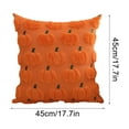 thumbnail image 4 of Taotanxi Fall Embroidered Pumpkin Throw Pillow Covers 18x18 Set of 1, Autumn Decor Cushion Cases for Couch Sofa, Farmhouse Rustic Style, Plush Textured Wool with Green Stem Embroidery, 4 of 7
