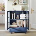 thumbnail image 6 of Sideboard Buffet Cabinet, Dining Room Storage Cabinet, Entryway Cabinet with Glass Doors Drawer for Living Room, Dining Room, Bathroom, Adjustable Shelf, Blue, 6 of 17