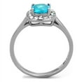 thumbnail image 3 of Luxe Jewelry Designs Women's Stainless Steel Ring with Sea Blue and Clear Synthetic Glass Stones -, 3 of 4
