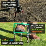Landzie Hollow Tine Fork Lawn Aerator - 42 Inch Manual Stainless Steel Gardening Hand Tool - Grass Dethatcher Aerator Lawn Tool with Coring Tines for Compacted Soil - Lawn Plugger Aerator