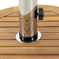 thumbnail image 4 of Hanville Acacia Wood Outdoor 33lb Circular Umbrella Base with Stainless Steel Tube, Teak, 4 of 9