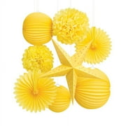 Darice Paper Party Decorations Kit, Yellow, 8pcs
